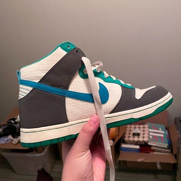 Nike Dunk 6.0 High Top Crystal Sea Green 342257-303 Women Nike 6.0 Dunk High TURBO GREEN Hemp 8W 342257 003